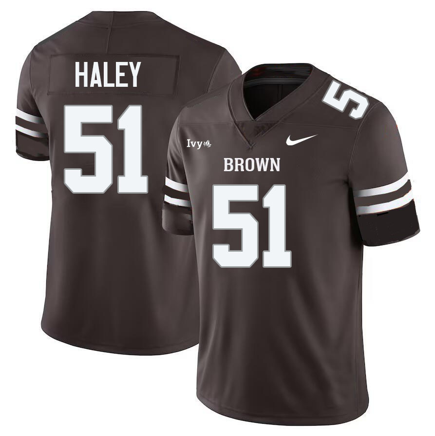 Brown Bears #51 Ryan Haley College Football Jerseys,Uniforms Stitched-Brown